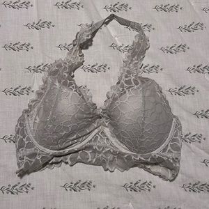 Halter Style White Lace PINK Bralette